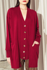 Laurent Vest Cardigan Red