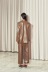 Grego Leather Blazer Brown