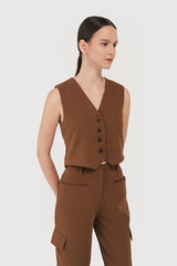 Maray Vest Top Brown