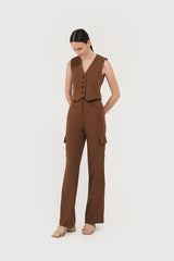Maray Vest Top Brown