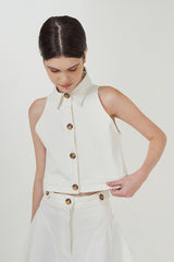 Marion Top White Denim