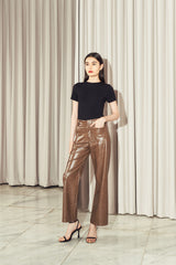 Morris Leather Pants Brown