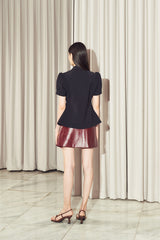 Peggy Peplum Top Black