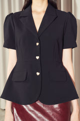 Peggy Peplum Top Black