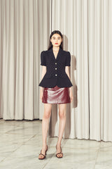 Peggy Peplum Top Black