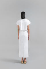 Rubie Crop Denim Shirt White