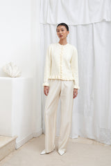 Ruche Cardigan | Cream