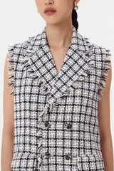 Selna Tweed Vest | White Multi