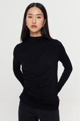 Sienna Draped Top Black | BACK IN STOCK