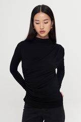 Sienna Draped Top Black | BACK IN STOCK