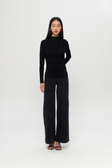 Sienna Draped Top Black | BACK IN STOCK