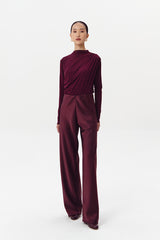 Tan Pants | Burgundy