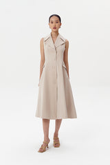 Verso Trench Vest Dress | Beige