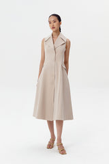Verso Trench Vest Dress | Beige