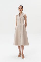 Verso Trench Vest Dress | Beige