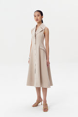 Verso Trench Vest Dress | Beige