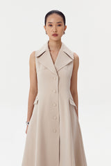 Verso Trench Vest Dress | Beige