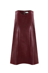 Heather Leather Dress Maroon