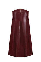 Heather Leather Dress Maroon