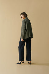 Bea Pleats Cardigan Olive