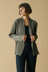 Bea Pleats Cardigan Olive
