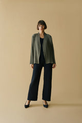 Bea Pleats Cardigan Olive