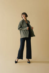 Bea Pleats Cardigan Olive