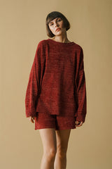 Malachi Sparkly Sweater Maroon