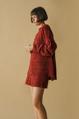 Malachi Sparkly Sweater Maroon