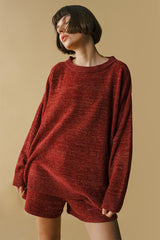 Malachi Sparkly Sweater Maroon