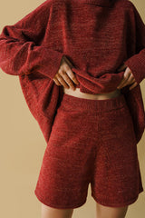 Elfie Sparkly Shorts Maroon