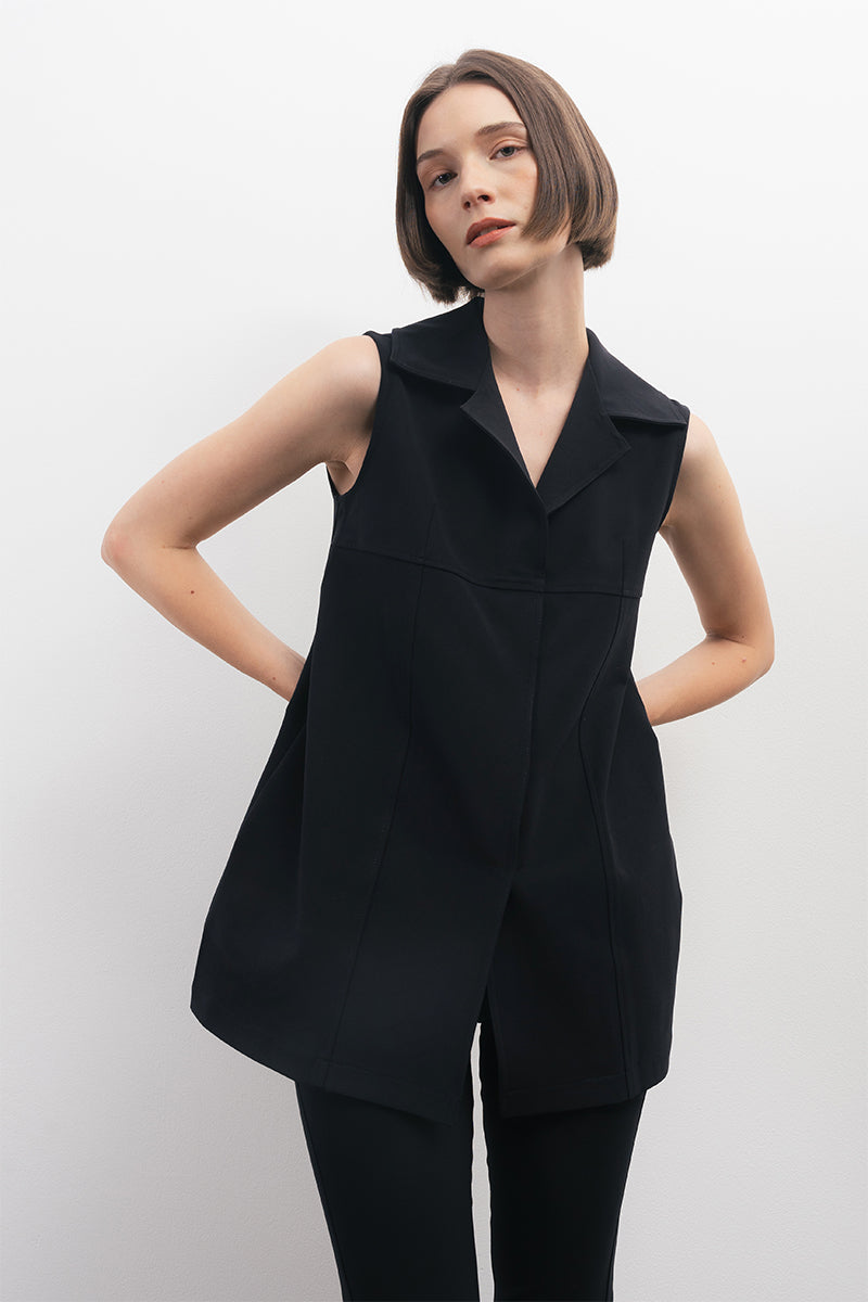 Sofia Black Button Down Top