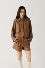 Pareo Leather Jacket Brown