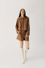 Pareo Leather Jacket Brown