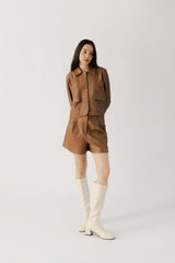 Pareo Leather Jacket Brown