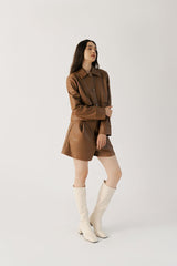 Pareo Leather Jacket Brown