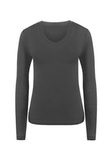 RACHEL | Slim Fit Scoop Neck in Dark Grey