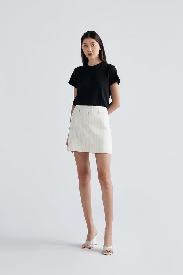 Alba Linen Skirt | White