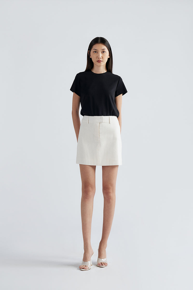 Alba Linen Skirt | White