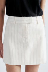 Alba Linen Skirt | White