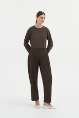 Jaon Long-sleeve Tee | Dark Brown