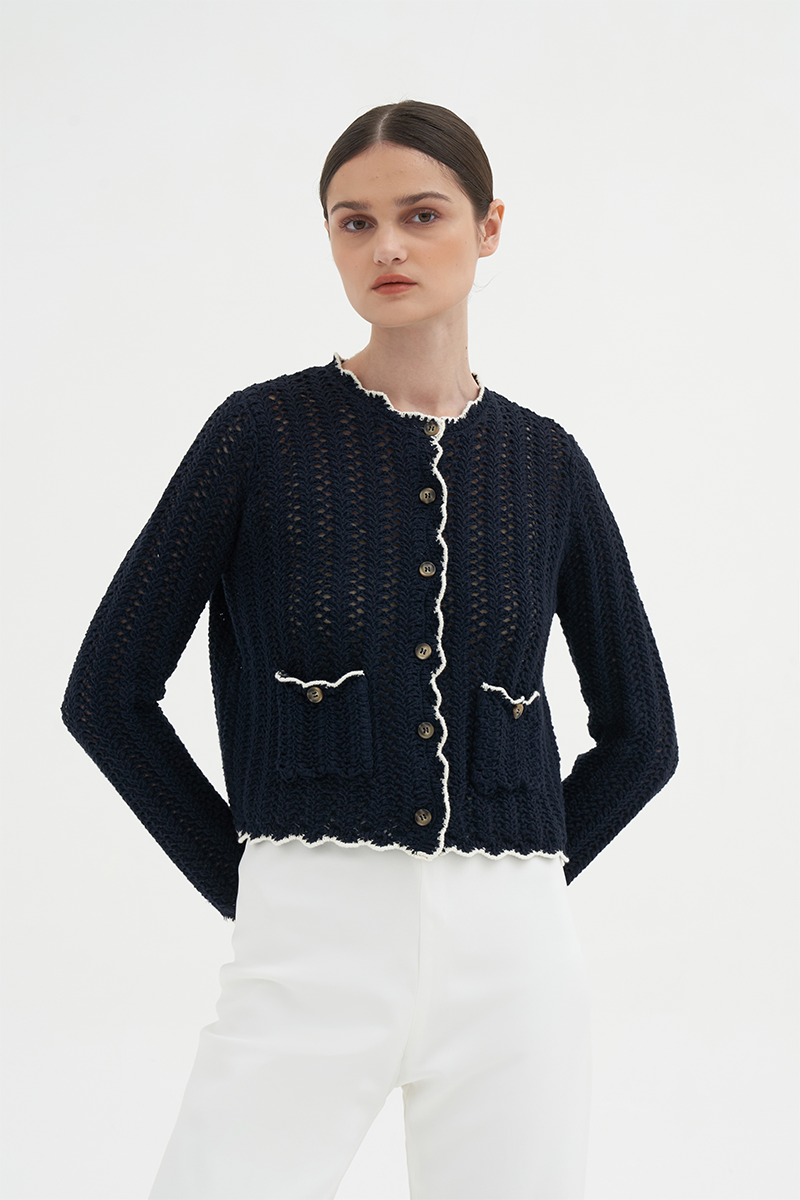 Positano Cardigan | Navy