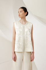 Baraka Beaded Vest | Cream