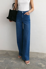 Carly Denim Pants | Medium Blue