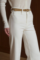 Carly Denim Pants | White Grain