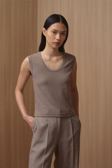 Casey Tank - Crew Neck | Beige