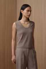 Casey Tank - Crew Neck | Beige