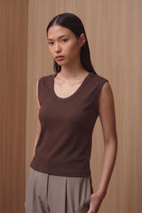Casey Tank - Crew Neck | Brown