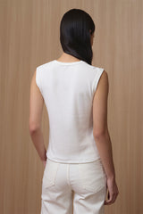 Casey Tank - Crew Neck | White