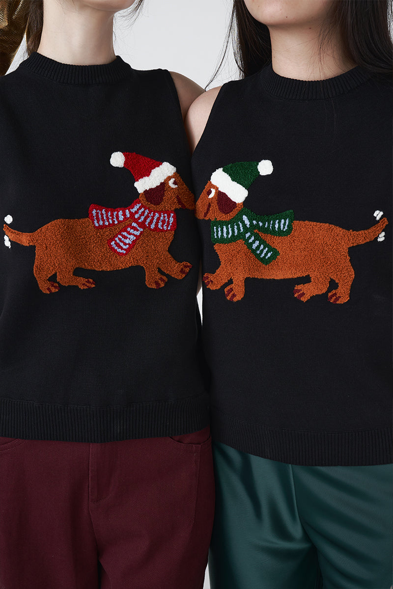 Dachshund Vest | Black - Green